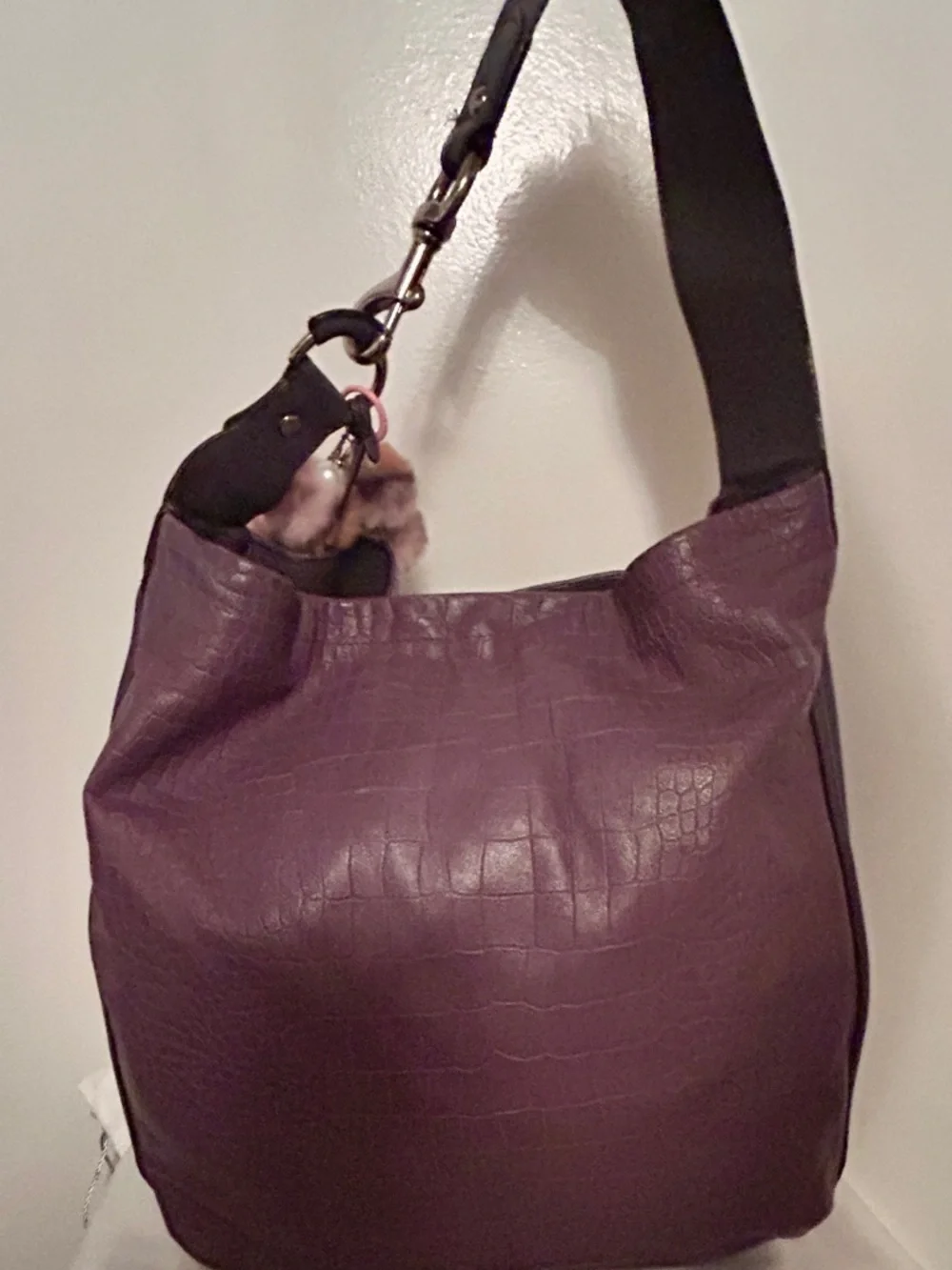 Coach Avery Embossed Croc Hobo Bag, Authentic Coach charm added. - Picture 5 of 13